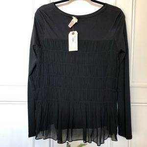 Sundance Tops - NWT Sundance chiffon layered black top M Sundance Tops - NWT Sundance chiffon layered black top M